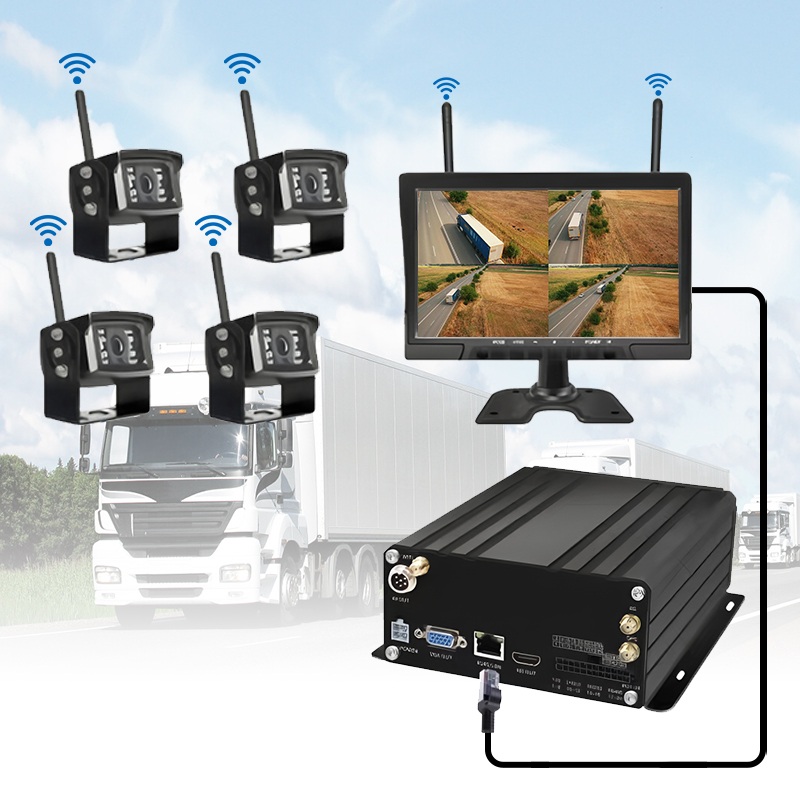 Sistem NVR Seluler HDD Nirkabel 10,1 Inci 4CH