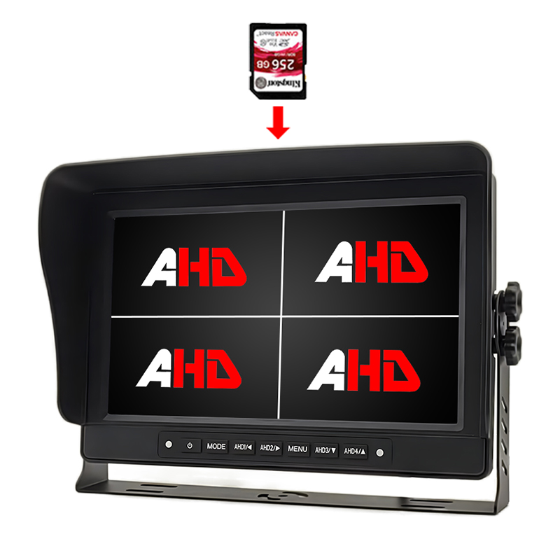 10.1 Monitor AHD Perekaman Video Tampilan Tampilan Quad Tahan Air