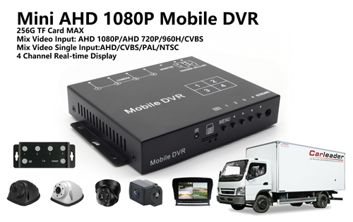 Kit DVR Seluler 4CH Mini AHD 1080P dengan 4 Kamera HD