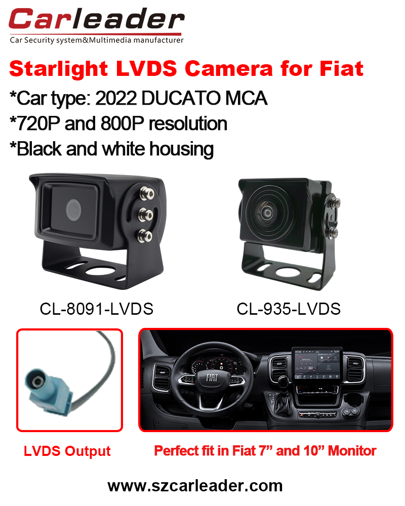 Kamera Tampilan Belakang Kendaraan Carleader LVDS Cocok Untuk Fiat Ducato