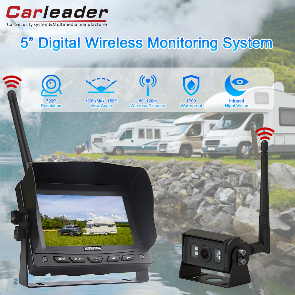 Tingkatkan ke pemantauan yang lebih cerdas dengan Carleader 5-inci 2.4G LCD TFT Digital Wireless Camera System