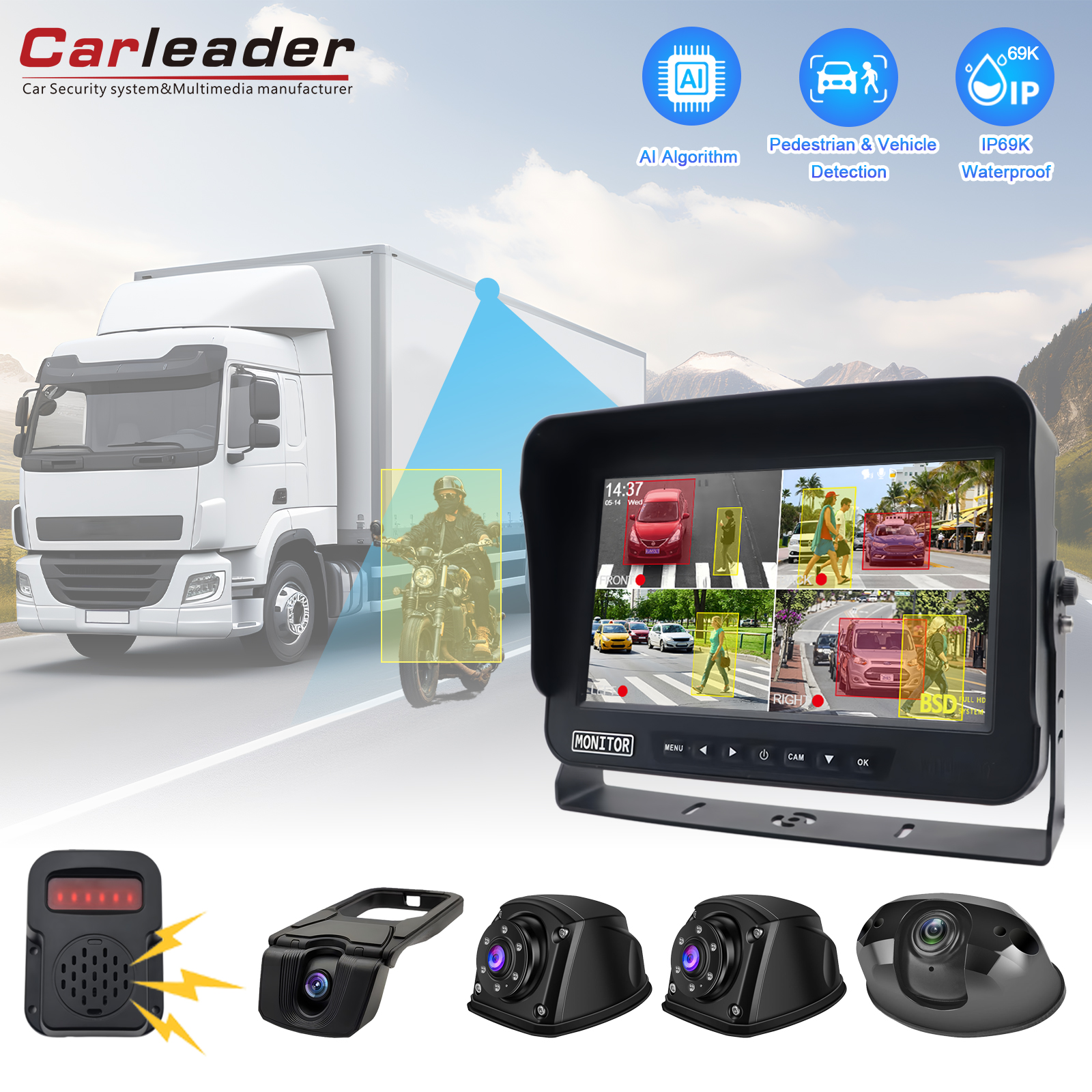 Tingkatkan Keselamatan Mengemudi dengan Sistem Pemantauan Deteksi BLIND BSD CARLEADER 10.1 inci