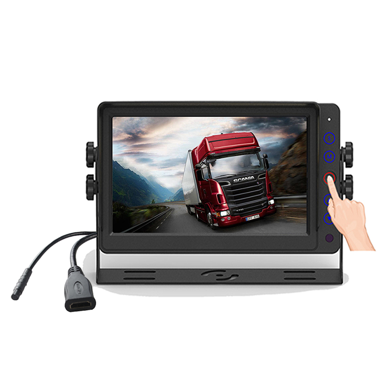 Carleader 7 Inci Tombol Sentuh HD Monitor Kendaraan Tugas Berat Mendukung CVBS dan Input Sinyal HD