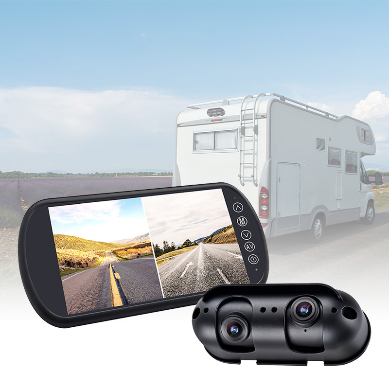 Lindungi RV / Motothome Anda dengan Sistem Monitor Cermin Tampilan Terpisah Lensa Ganda 7 Inci Carleader Lindungi RV / Motothome Anda dengan Sistem Monitor Cermin Tampilan Terpisah Lensa Ganda 7 Inci Carleader