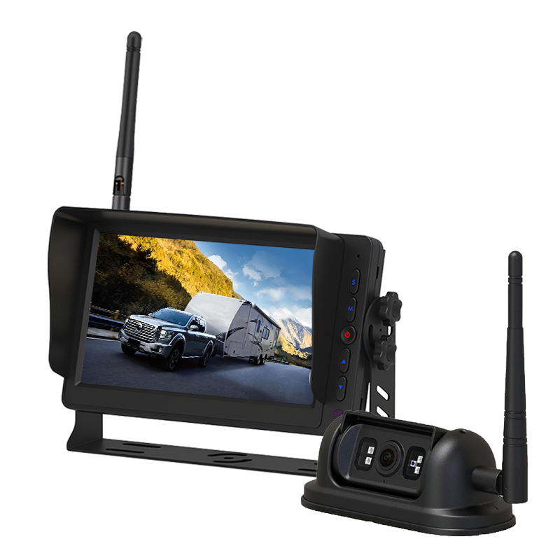 Carleader Kamera dan Sistem Monitor HD Nirkabel Digital 7 Inci 2.4GHz