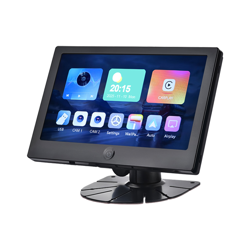 Monitor Kendaraan IPS 2AV AHD 7 Inci Mendukung CarPlay Multimedia