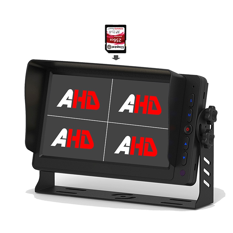 Monitor AHD Perekaman Video Truk Layar Quad 7 Inci