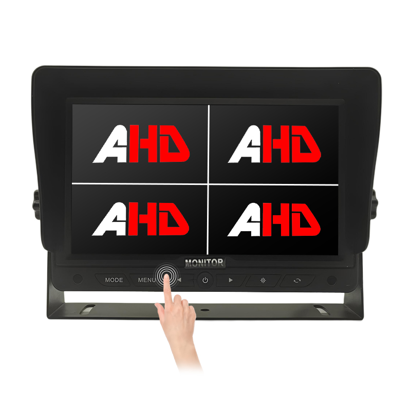 Monitor Pembalik Tombol Sentuh AHD Layar Split Quad 7 Inci