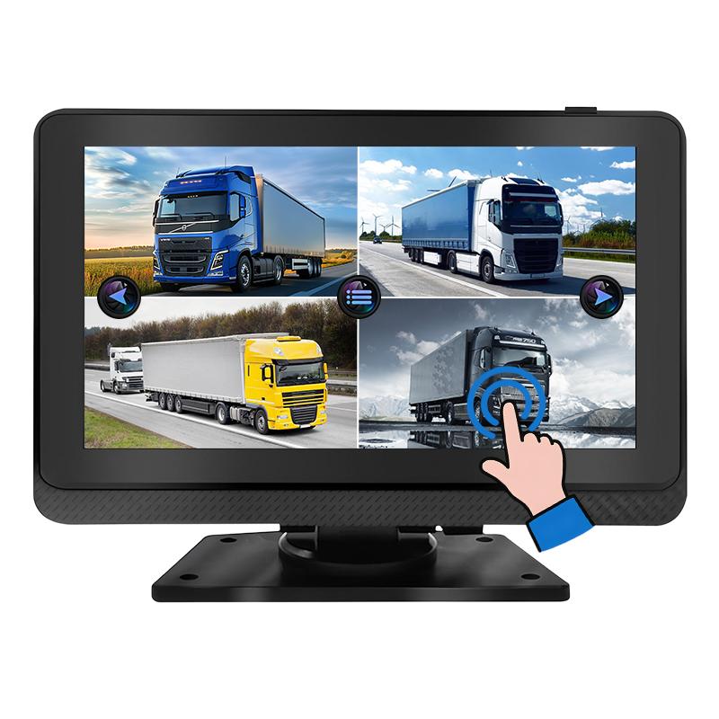 Monitor DVR Tampilan Quad Kendaraan Layar Sentuh 7 Inci Dengan Perekaman 1080P