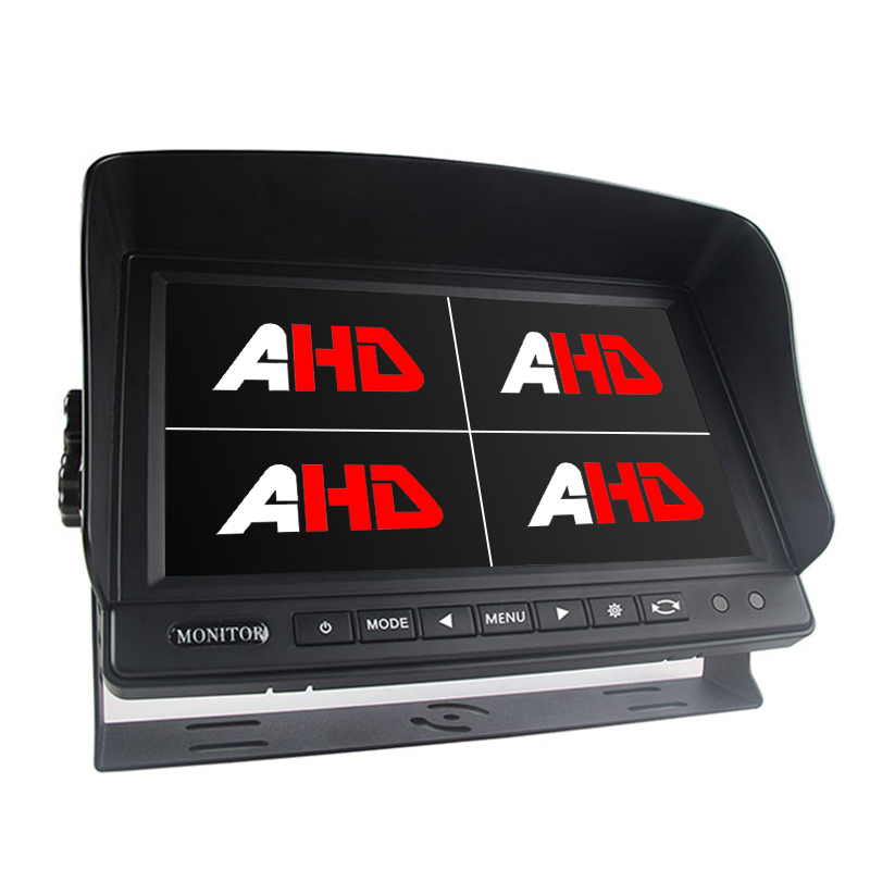 Input AHD 4CH 9 inci Quad Display Monitor Kendaraan Tugas Berat