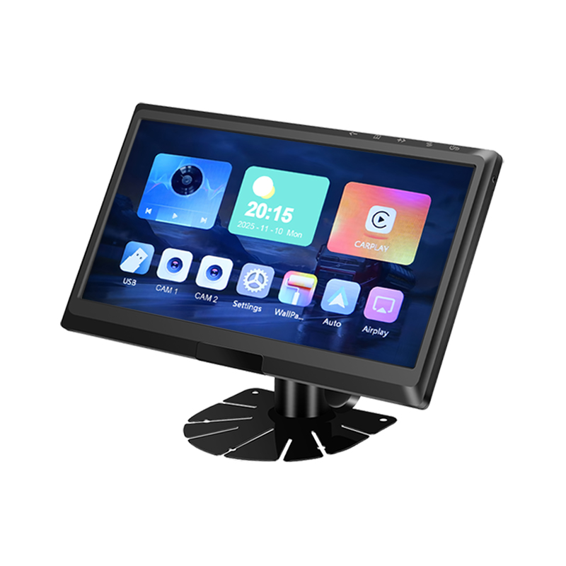 Monitor Kendaraan IPS 2AV AHD 9 Inci Mendukung CarPlay Multimedia