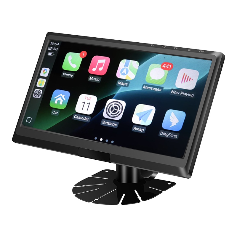 Monitor Kendaraan Input Sinyal IPS AHD 9 inci Mendukung CarPlay Multimedia