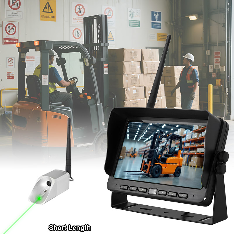 Sistem Kamera Forklift Magnetik Nirkabel Ukuran Pendek Mendukung Pemosisian Laser